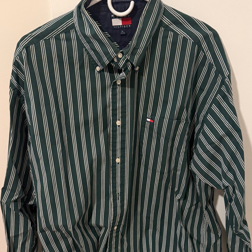 Tommy Hilfiger Dark Green Striped Shirt